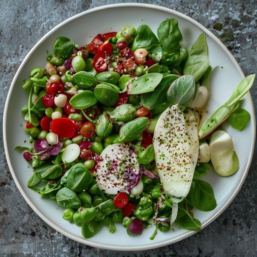 Piselli freschi con insalata