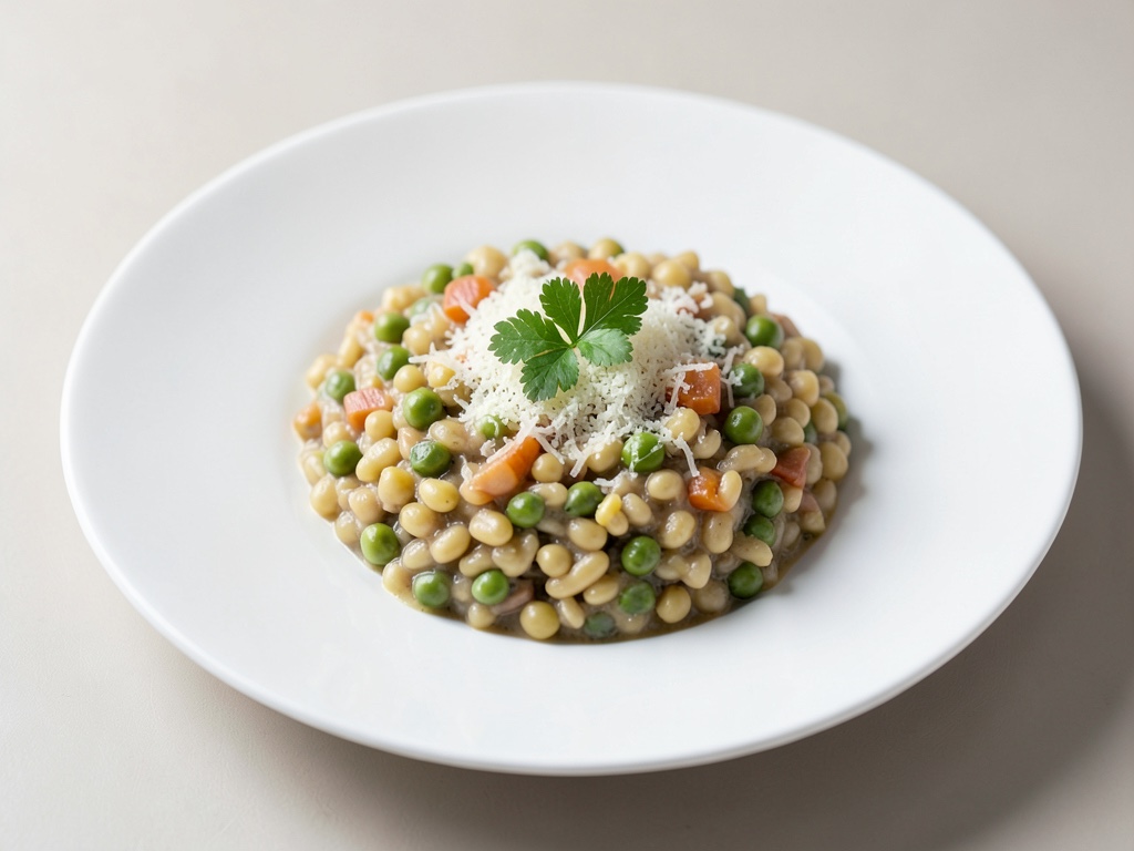 Risotto crémeux aux pois et parmesan