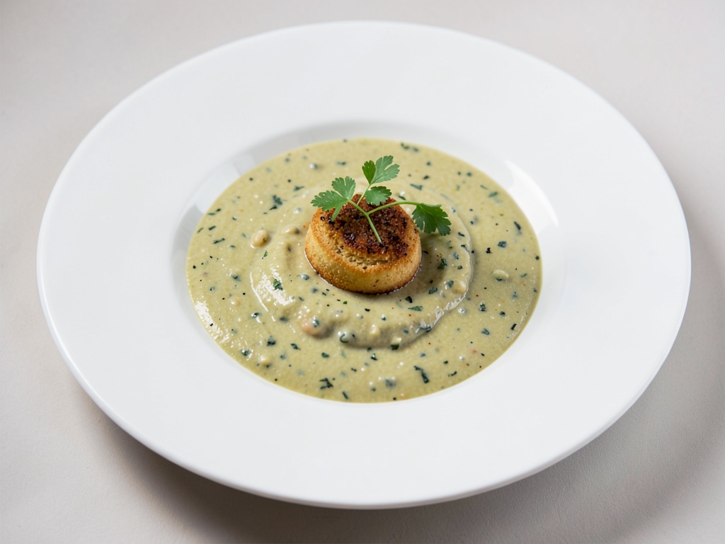 Zuppa cremosa di piselli con Cabanossi