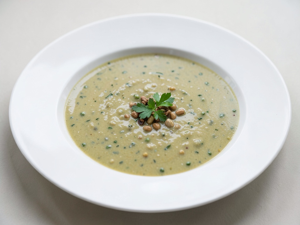 Zuppa cremosa di piselli dal freezer