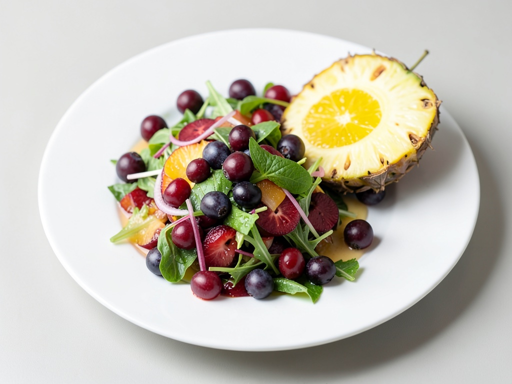 Insalata fresca di fragole e ananas