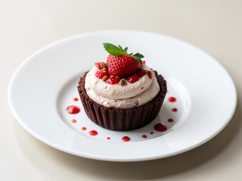 Mousse di fragole e mascarpone in gusci di cioccolato