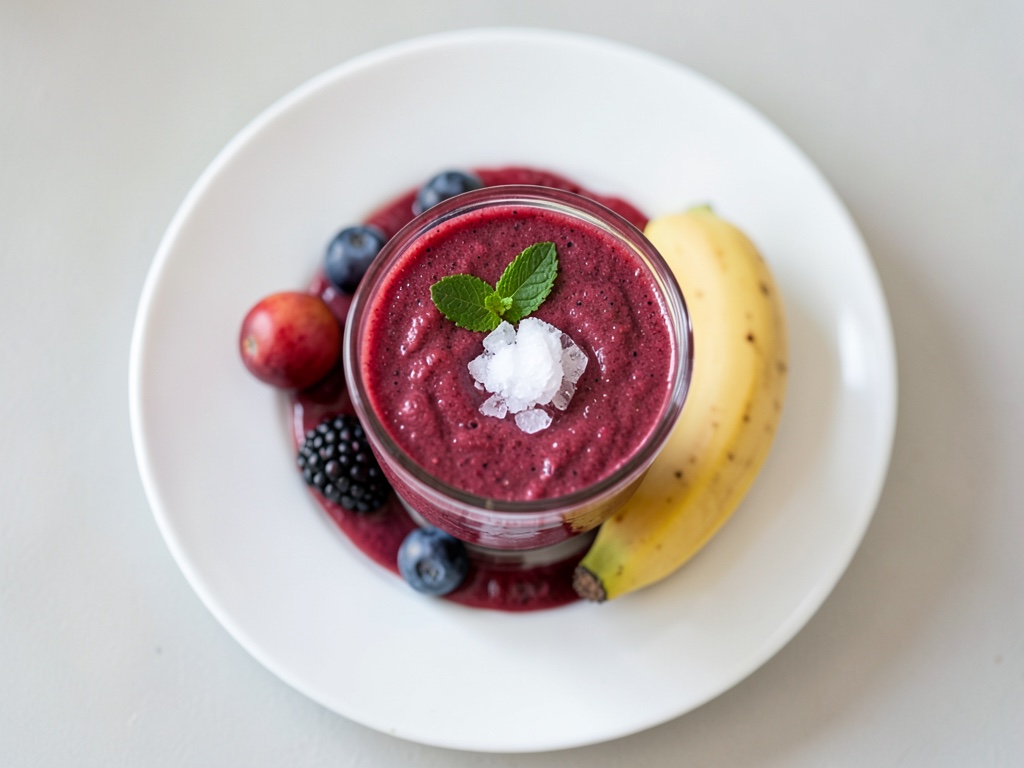 Fruchtiger Smoothie aus Erdbeeren und Pflaumen