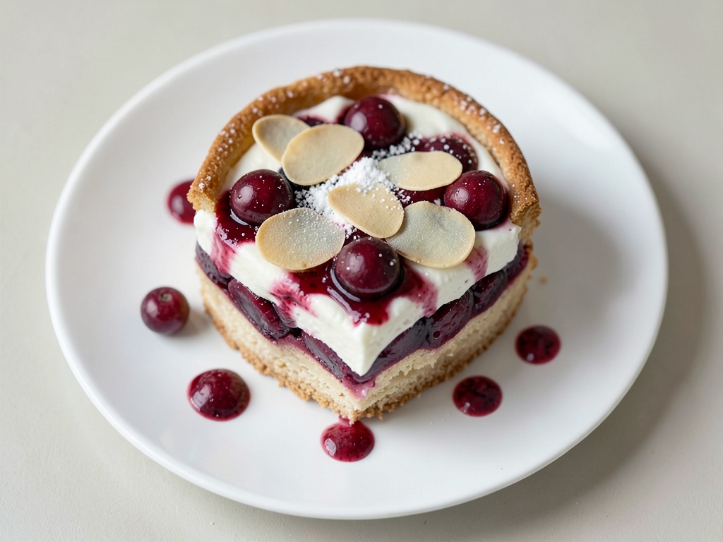 Erdbeer-Sahne-Torte mit Mandelblättchen zum Kaffee