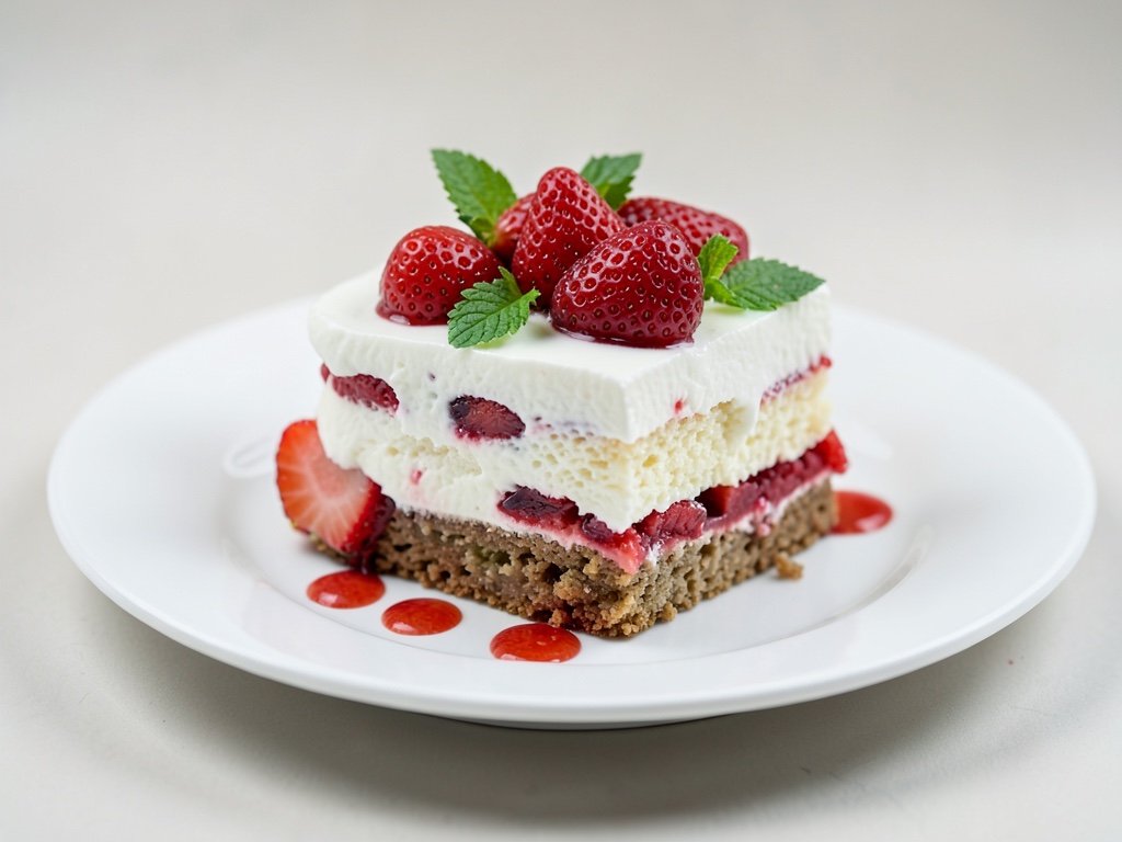 Torta alla crema di fragole senza gelatina