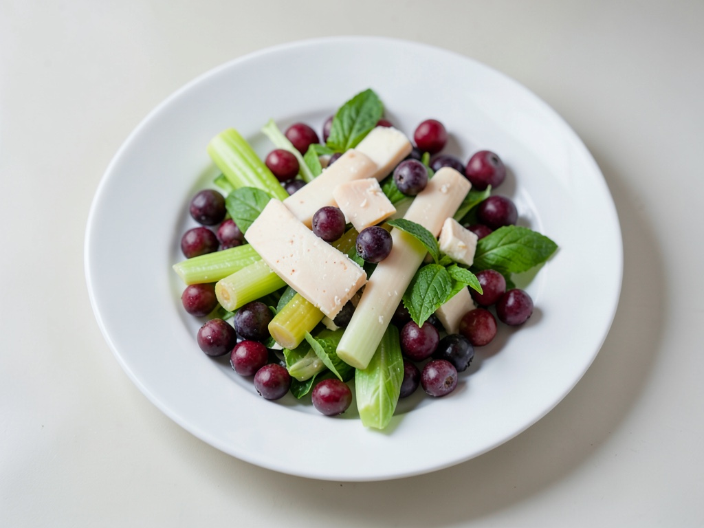 Insalata fresca di fragole, asparagi e formaggio