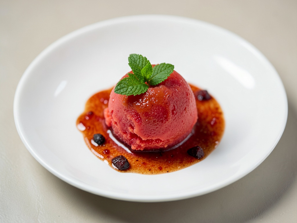 Erdbeer-Wassermelonen-Eis mit Minze