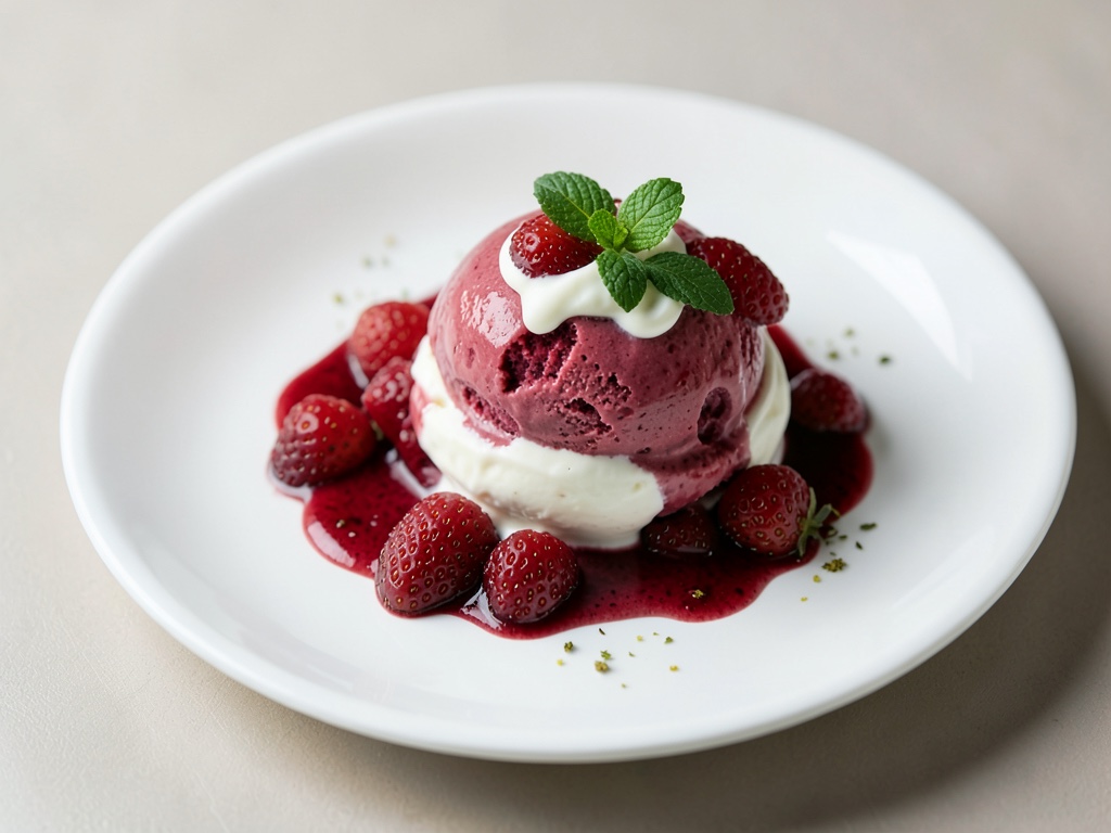 Gelato alla fragola fruttato allo yogurt e panna