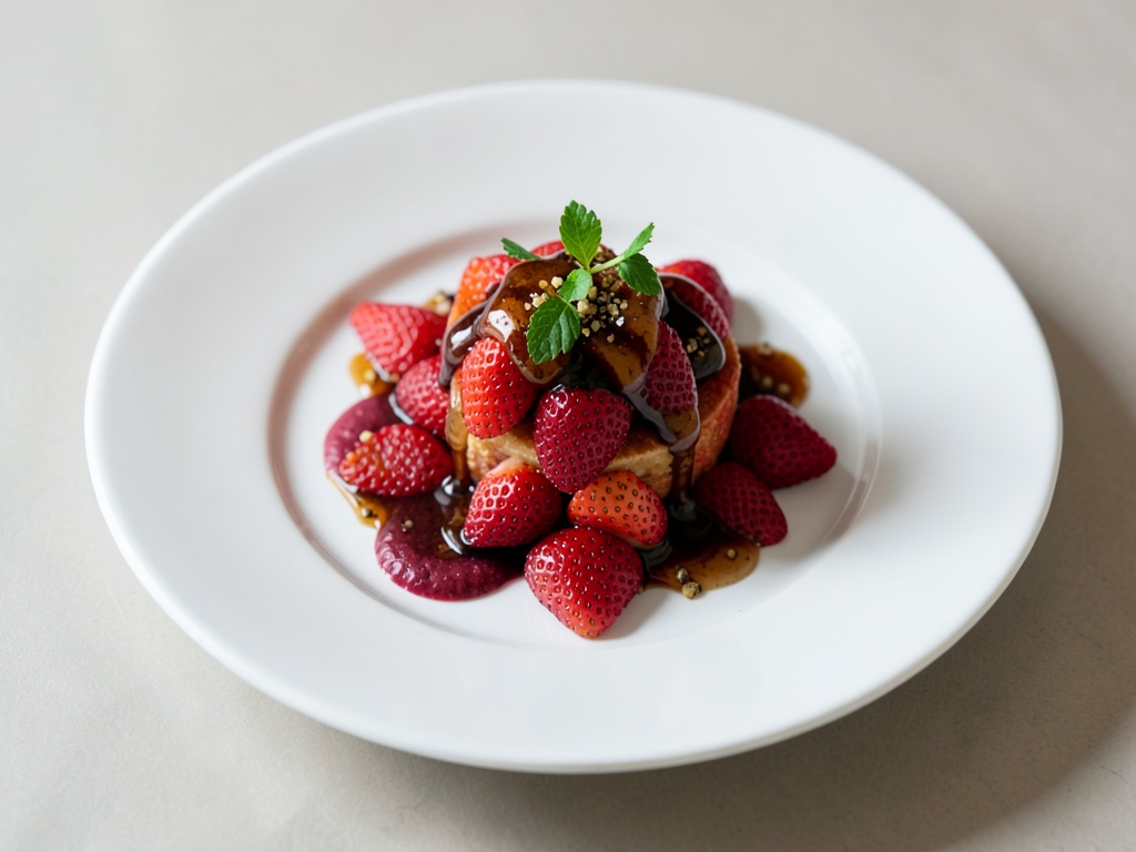 Fragole con condimento al miele e aceto balsamico e pepe