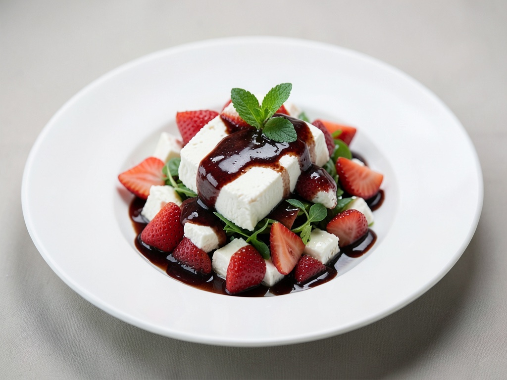 Insalata di fragole e Brie fruttata con condimento al balsamico