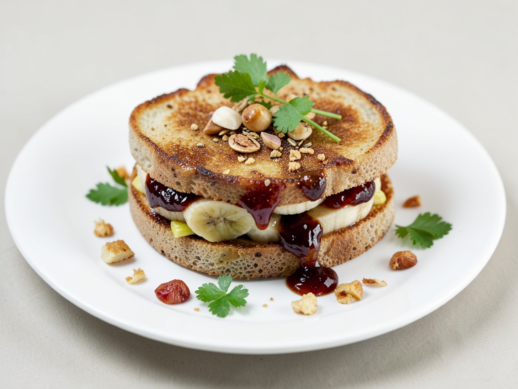 Sandwich beurre de cacahuète-confiture-banane
