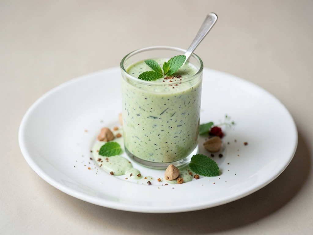 Frischer Minz-Dickmilch-Smoothie