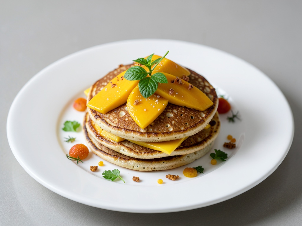 Tortitas exóticas veganas con mango