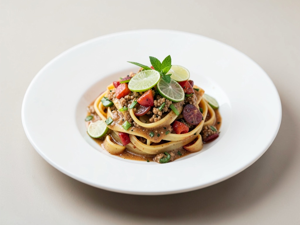 Exotische Pasta mit Limetten-Physalis-Soße
