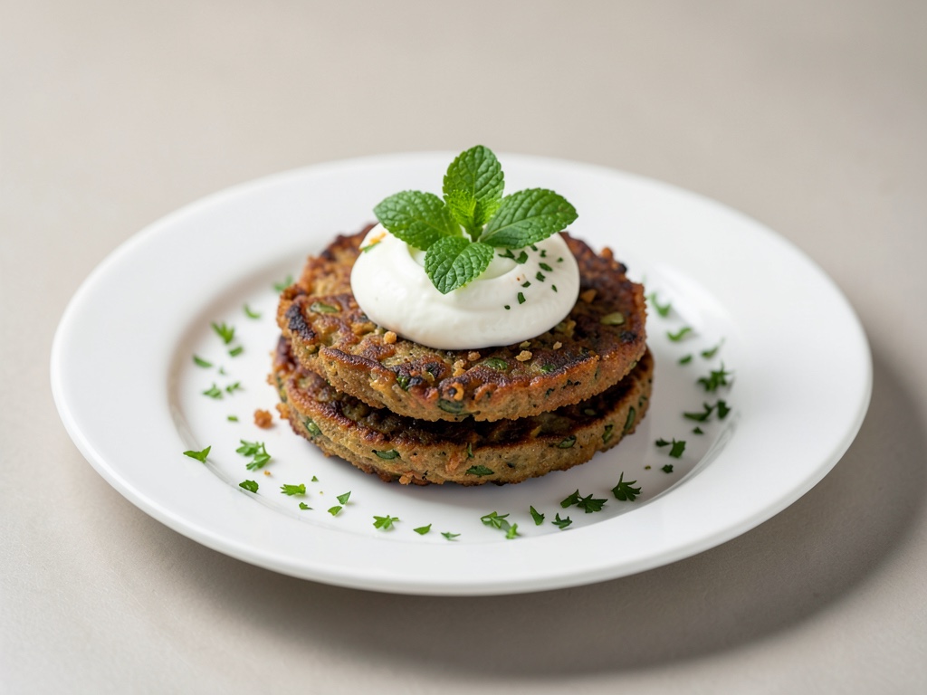 Waffles de falafel crujientes con yogur de menta