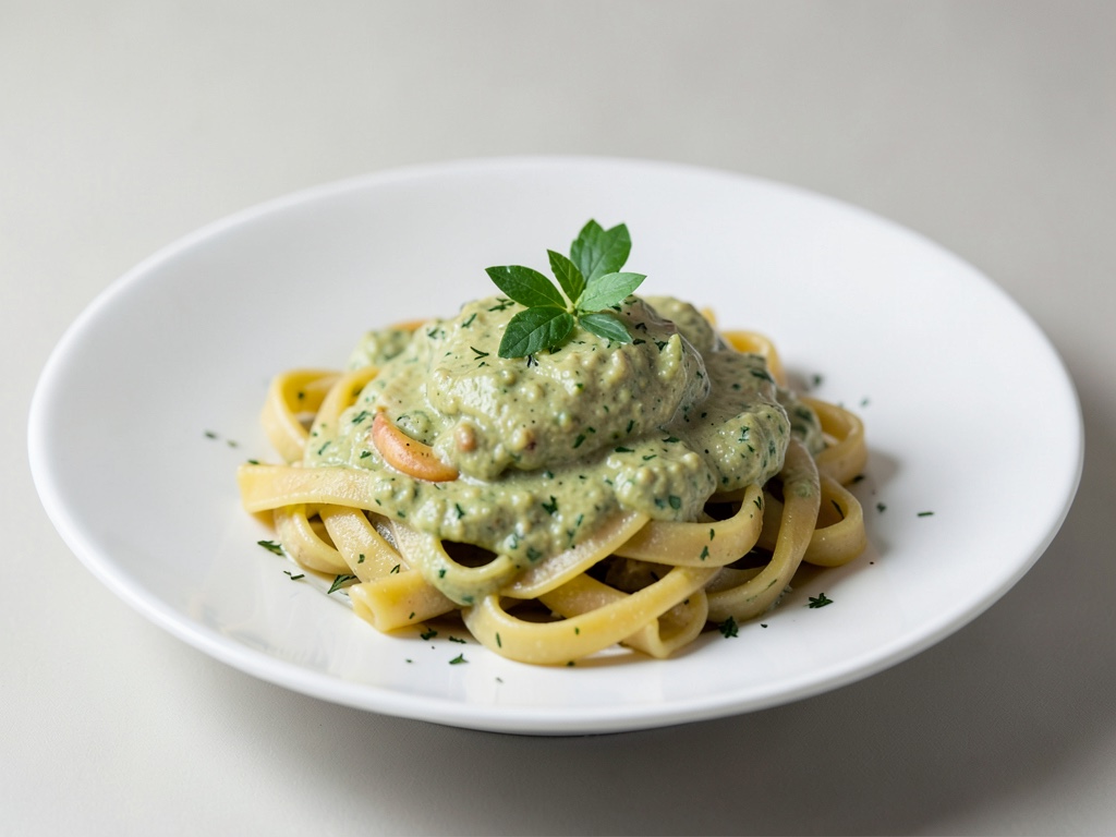 Pasta farfalle con salsa cremosa all'avocado