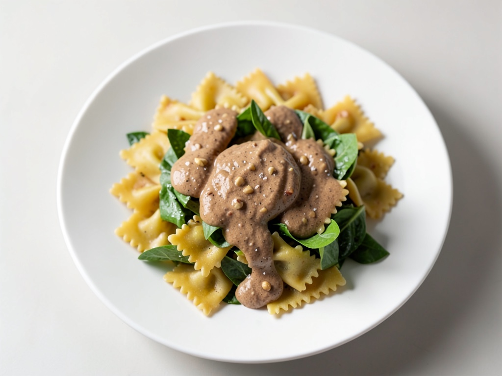 Insalata di farfalle con condimento all'arachide