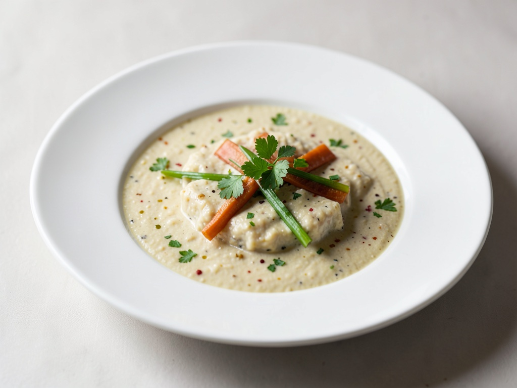 Zuppa cremosa di cavolo rapa e formaggio