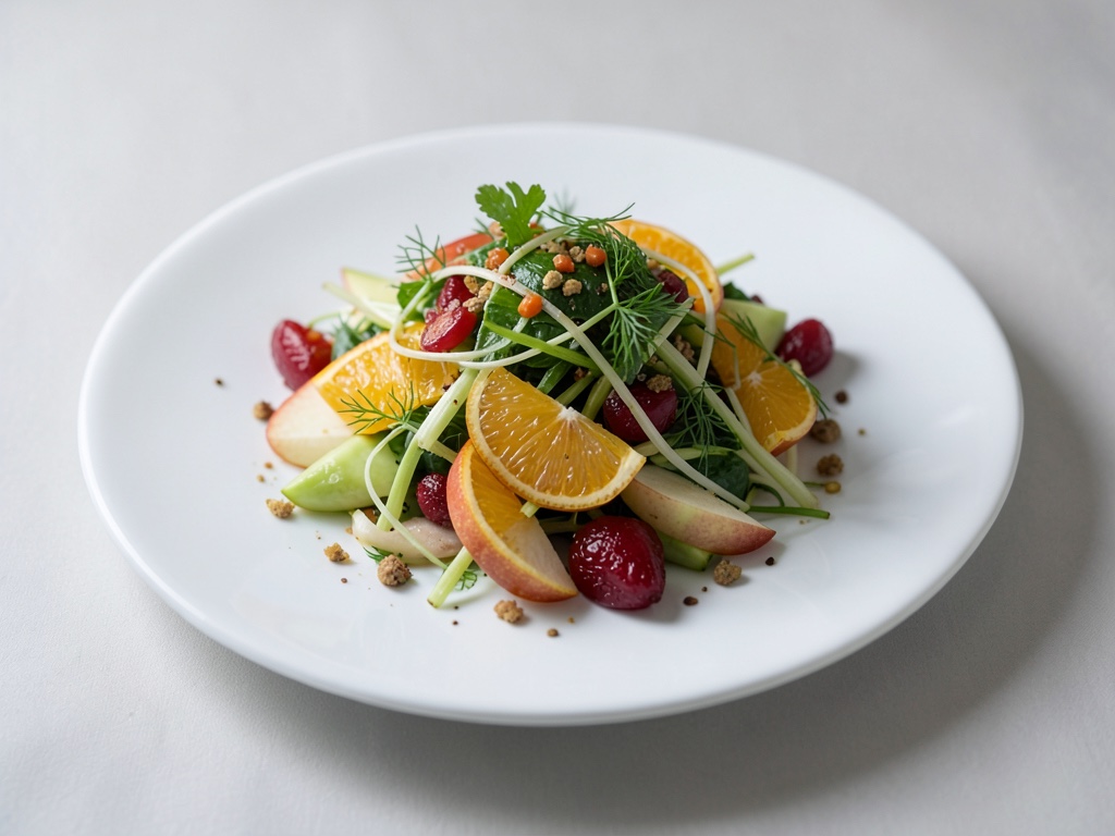 Insalata fresca di finocchio, arancia e mela