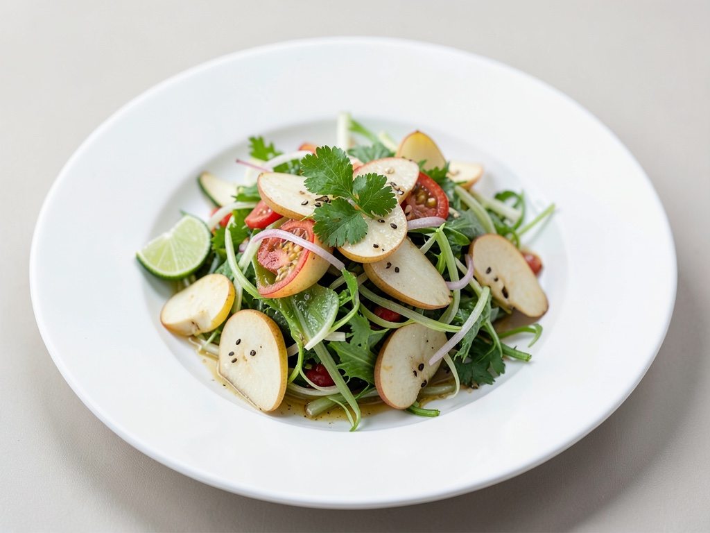 Insalata fresca di finocchio e pera con lime