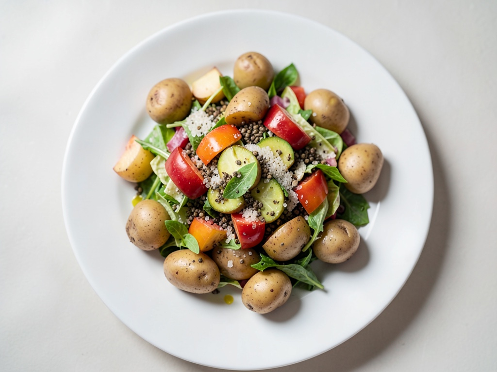 Insalata tiepida di finocchi e patate con formaggio di capra