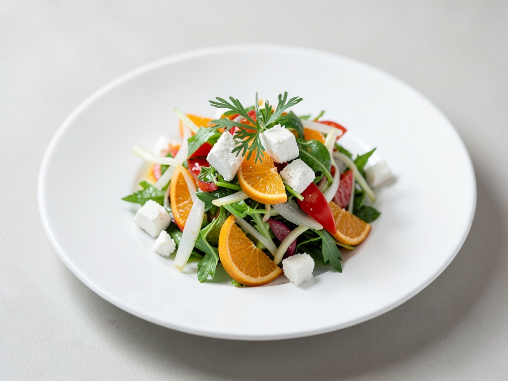 Insalata fresca di finocchio e arancia con feta