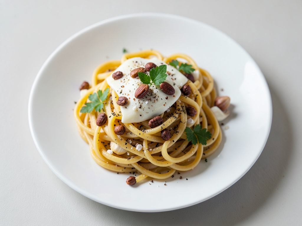 Pasta al finocchio con briciole di pane croccanti e formaggio