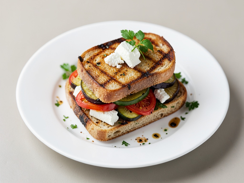 Verdure alla griglia con Feta su panini