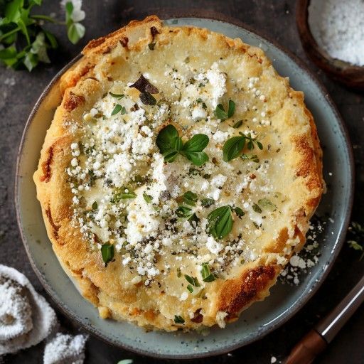 Torta al formaggio feta e erbe con pasta lievitata