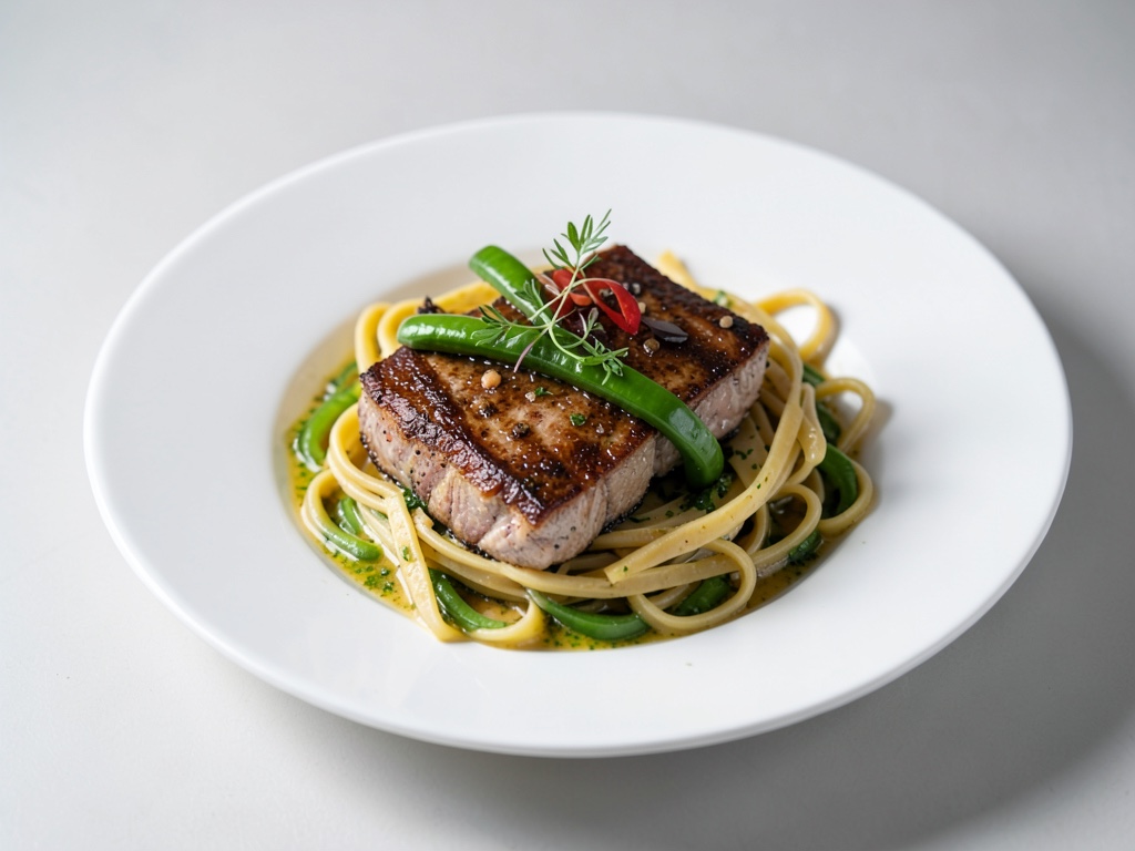 Filet de chamois au poivre vert et spätzles maison