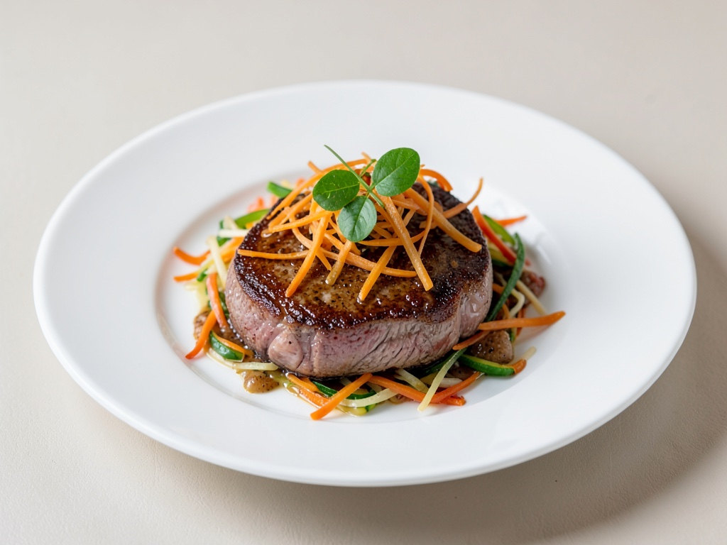Tenere filetto di agnello con verdure grattugiate stufate