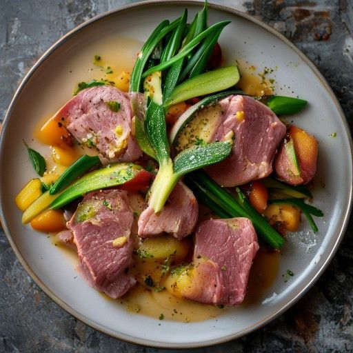 Zartes Lammfilet mit Lauch und Aprikosen