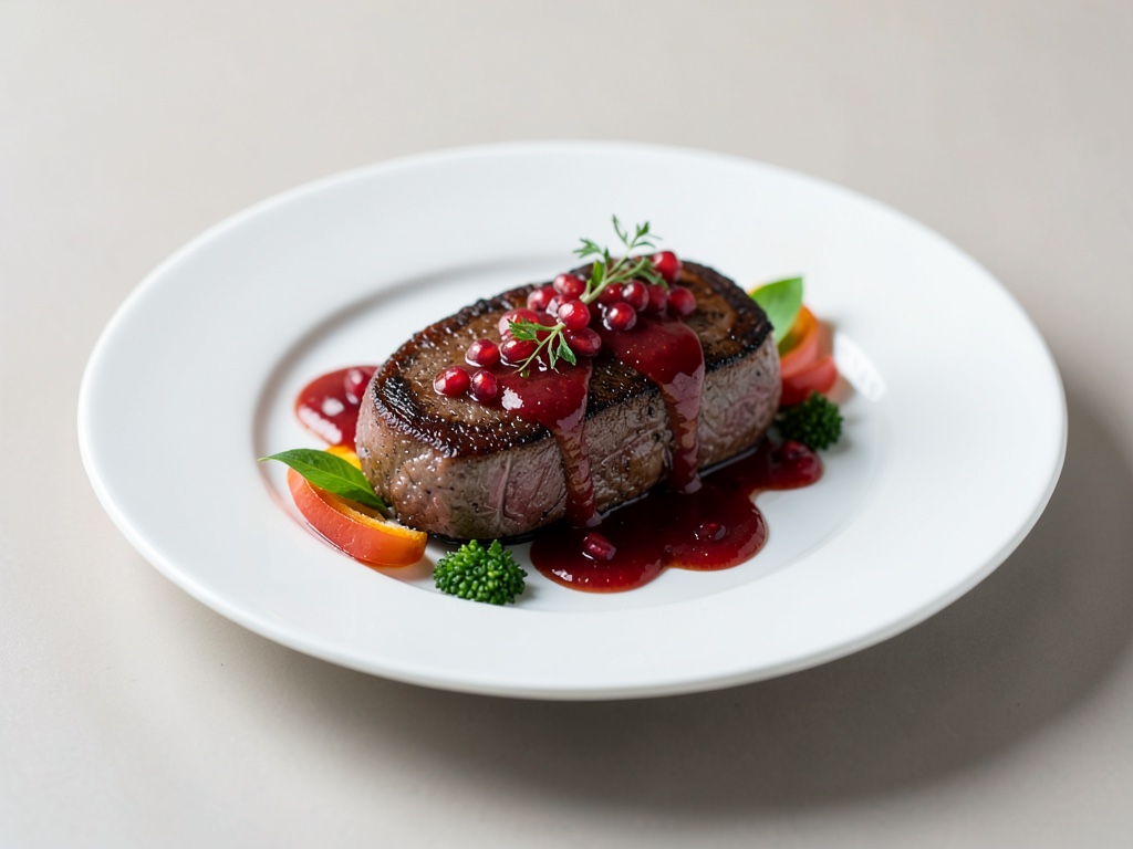 Tenero filetto di manzo con salsa di melograno