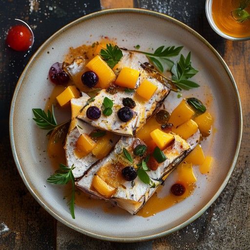 Filetti di Zander con Chutney di Albicocche