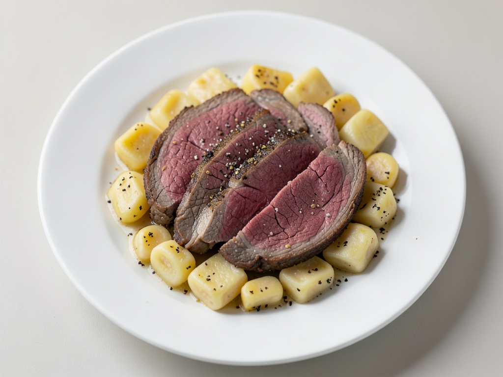 Filetto di manzo con gnocchi di pane