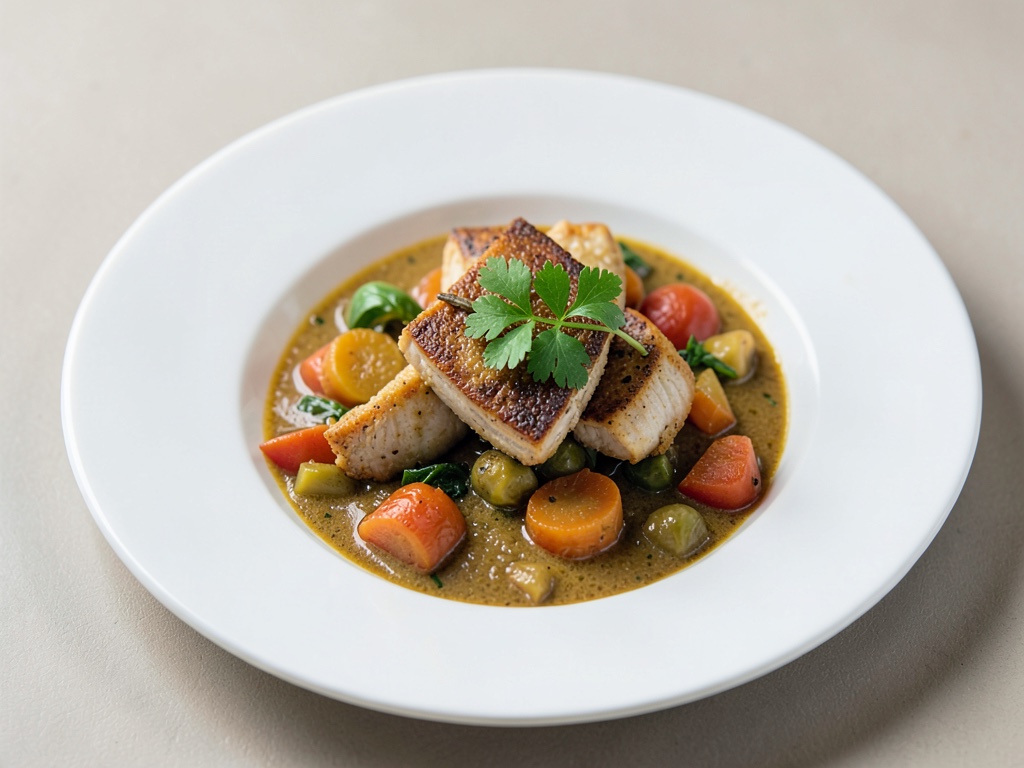 Curry di pesce e verdure