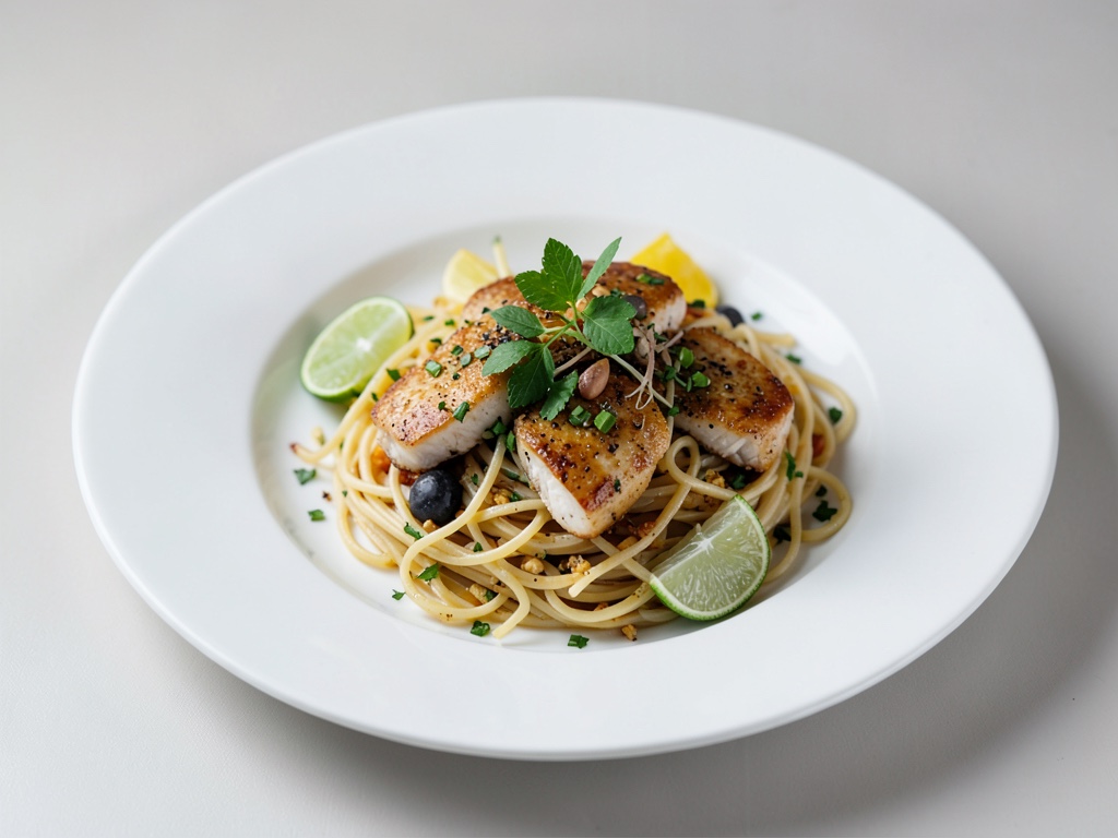 Kokos-Fisch-Spaghetti mit Limette