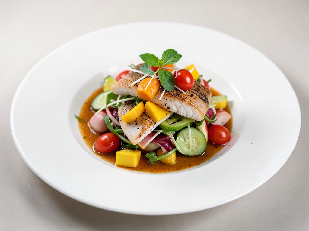Frischer Fisch-Salat mit Mango