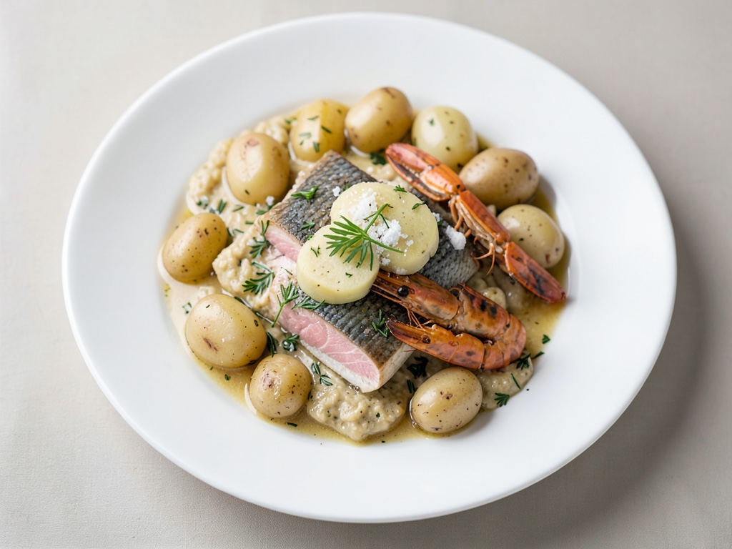 Gratin di pesce croccante con copertura di patate