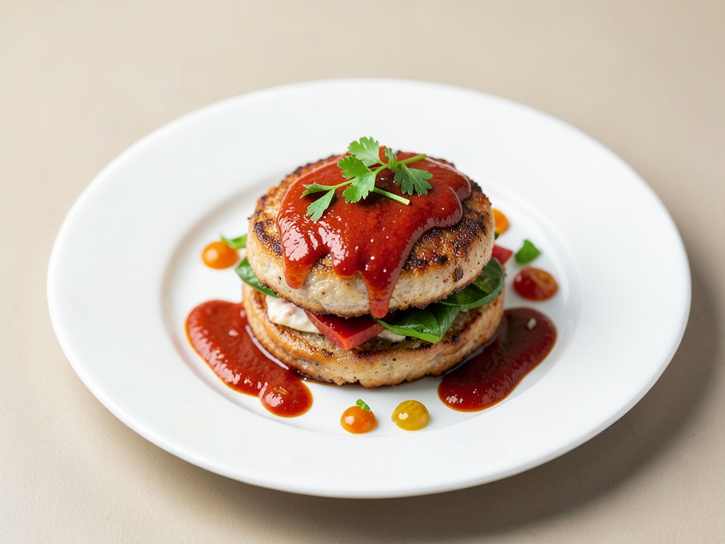 Hamburguesas de pescado con salsa de chile picante