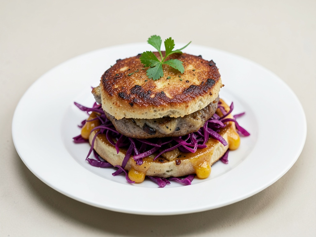 Burgers de poisson britanniques avec salade de chou rouge