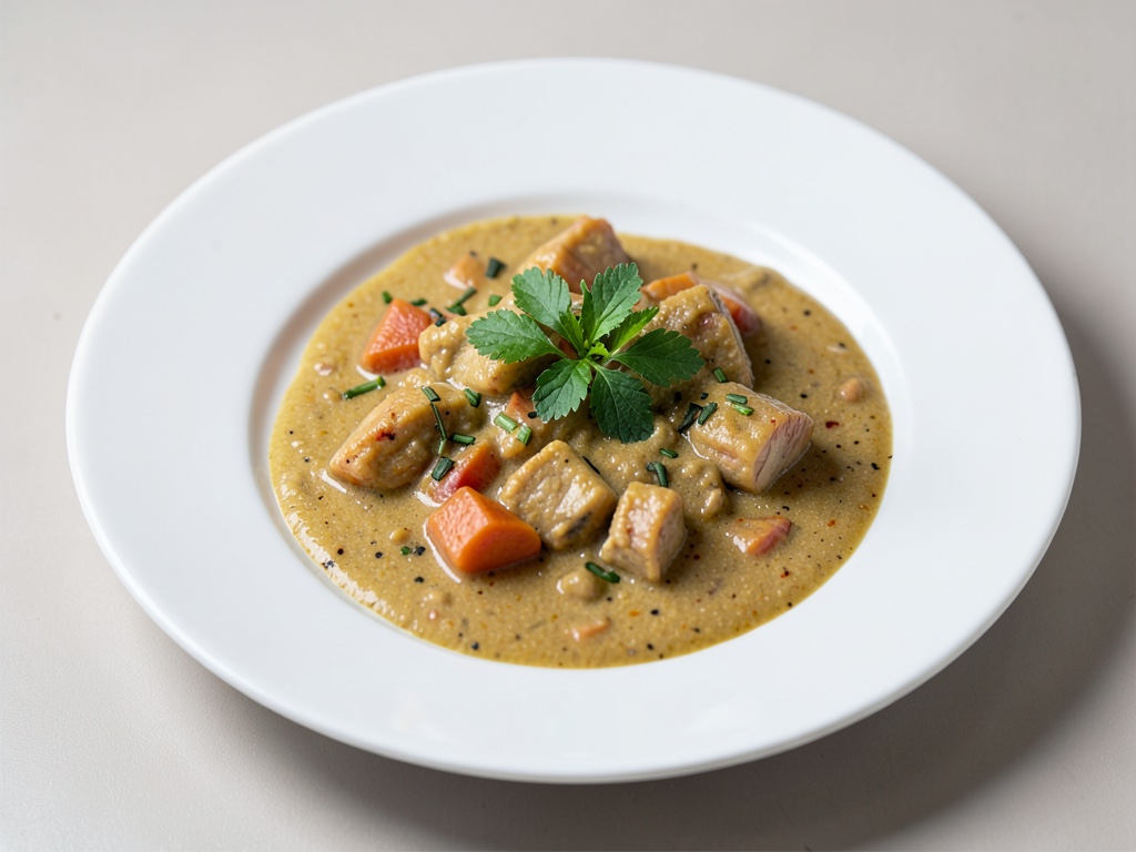 Zuppa di pesce al curry cremosa