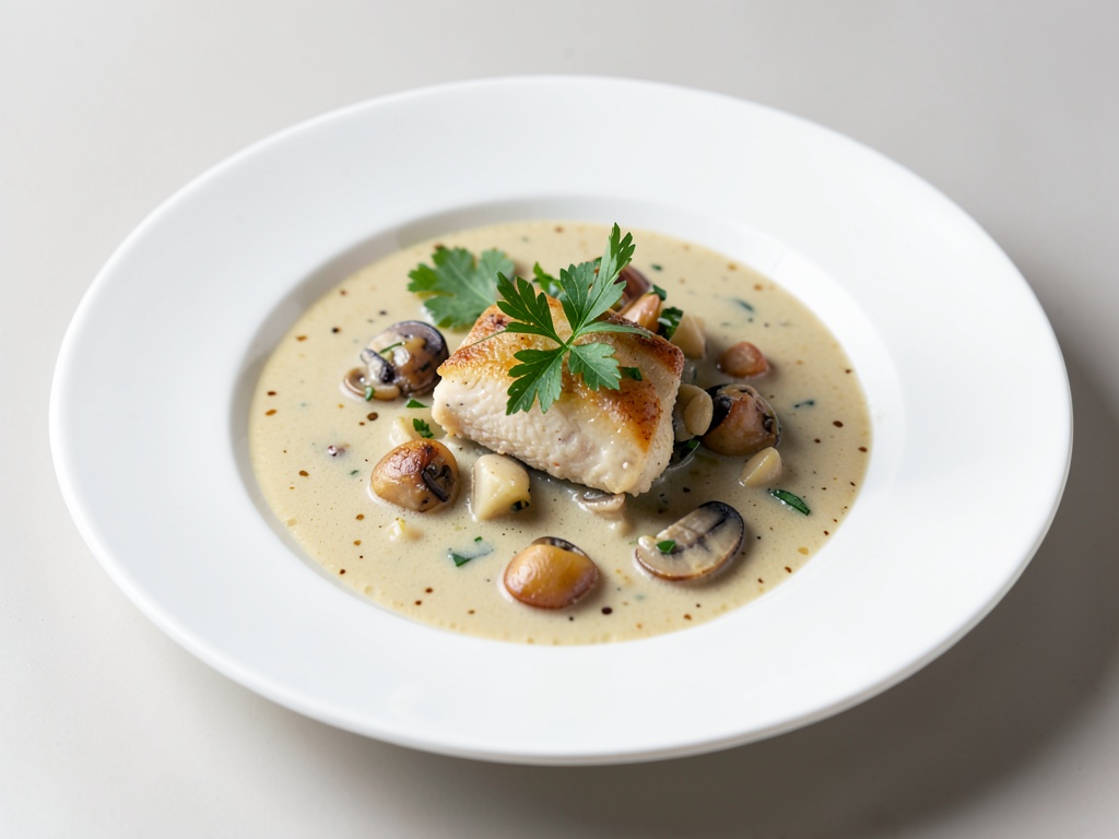 Zuppa cremosa di pesce e cozze