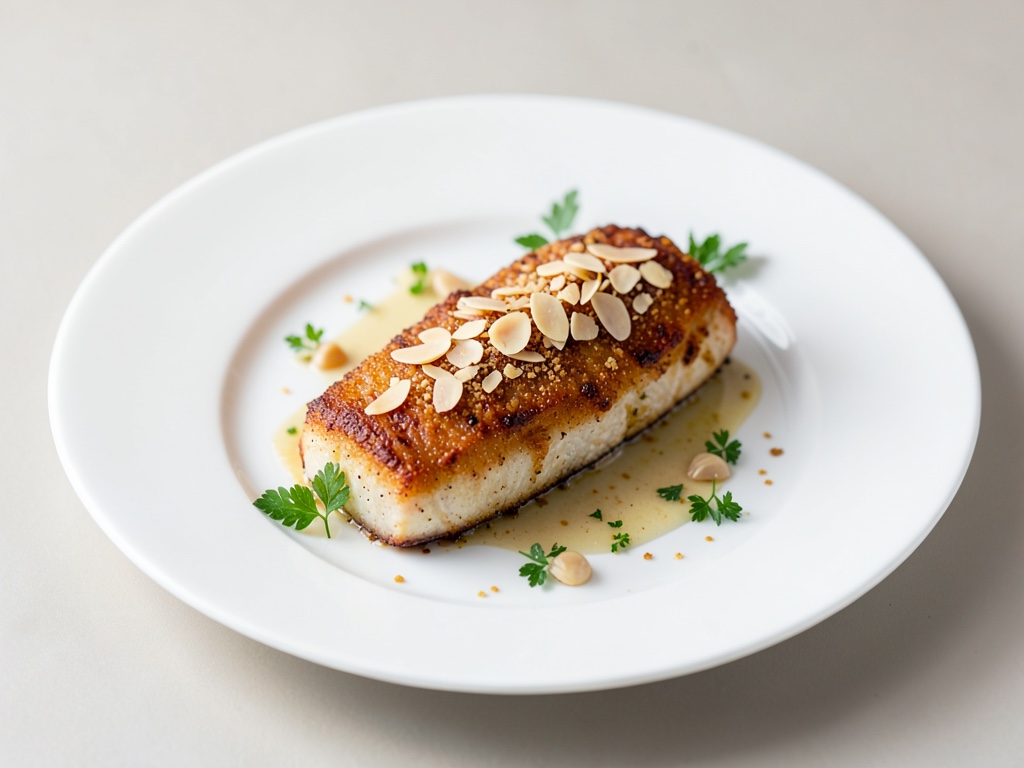 Filets de poisson croustillants à la topping d'amandes