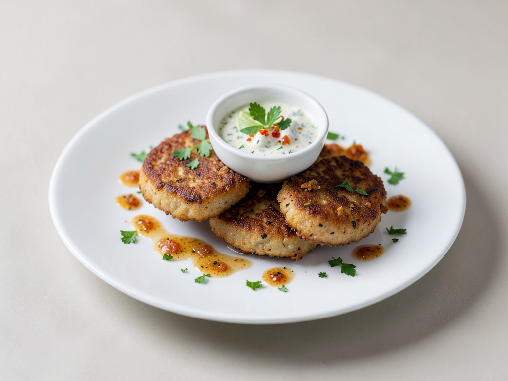 Polpette di pesce fritte con salsa al lime piccante
