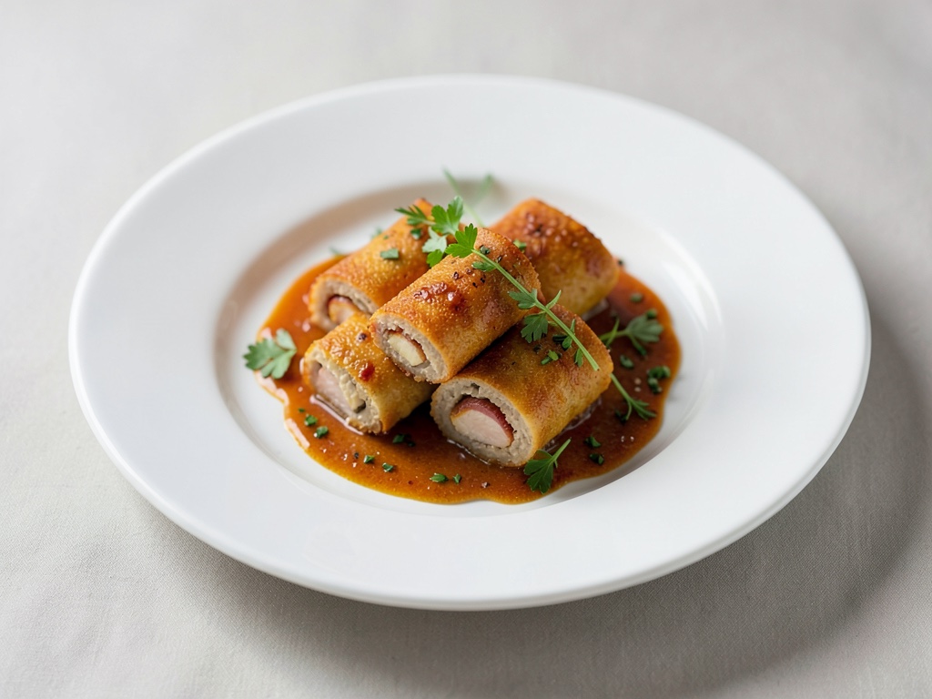 Rotoli di pesce con mela e zafferano