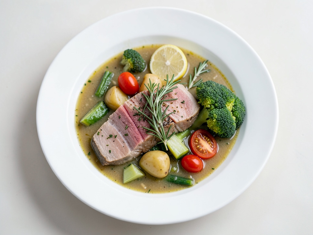 Zuppa leggera di pesce e verdure