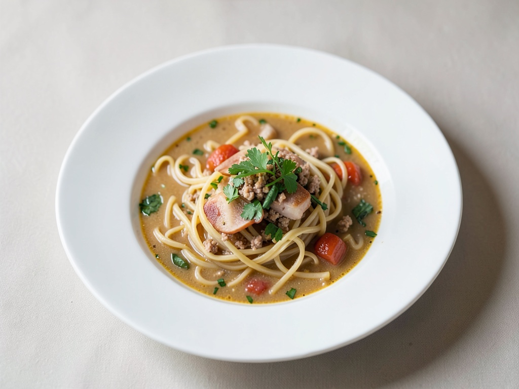 Schnelle Fisch-Nudel-Suppe