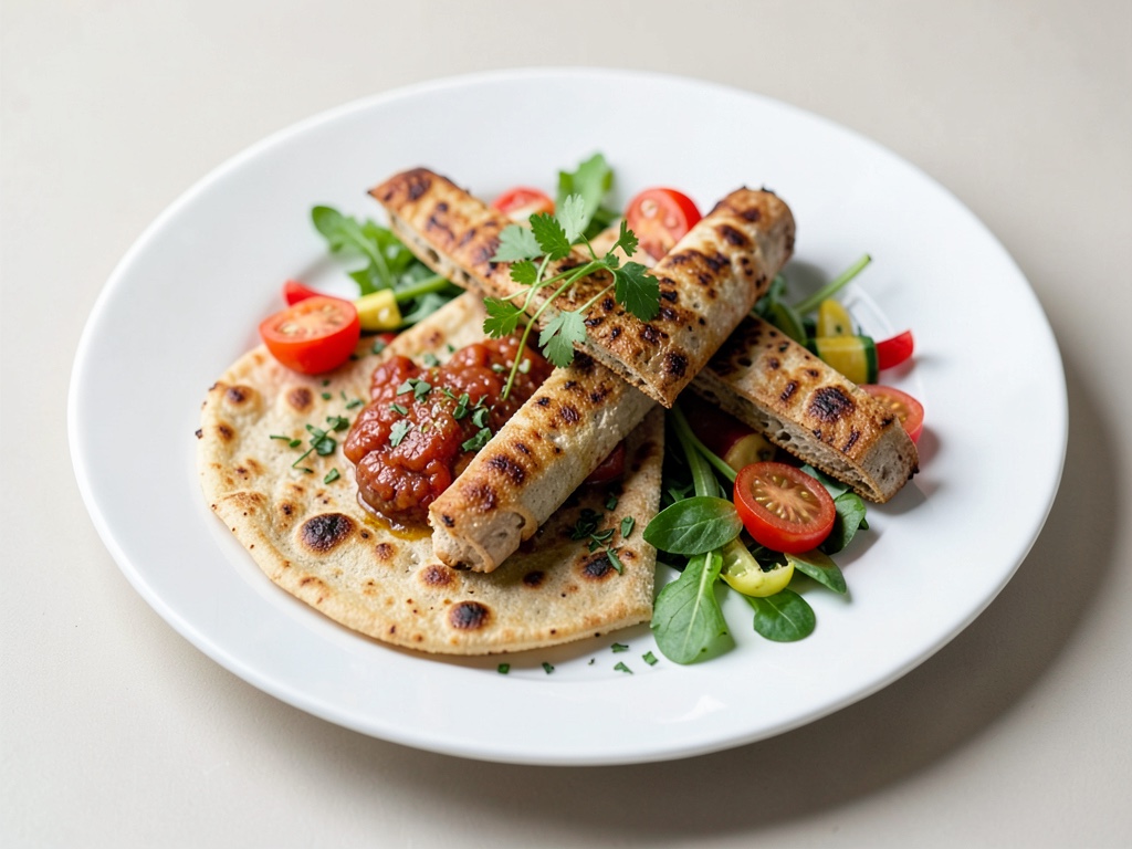 Pane piatto e a bastoncino con verdure