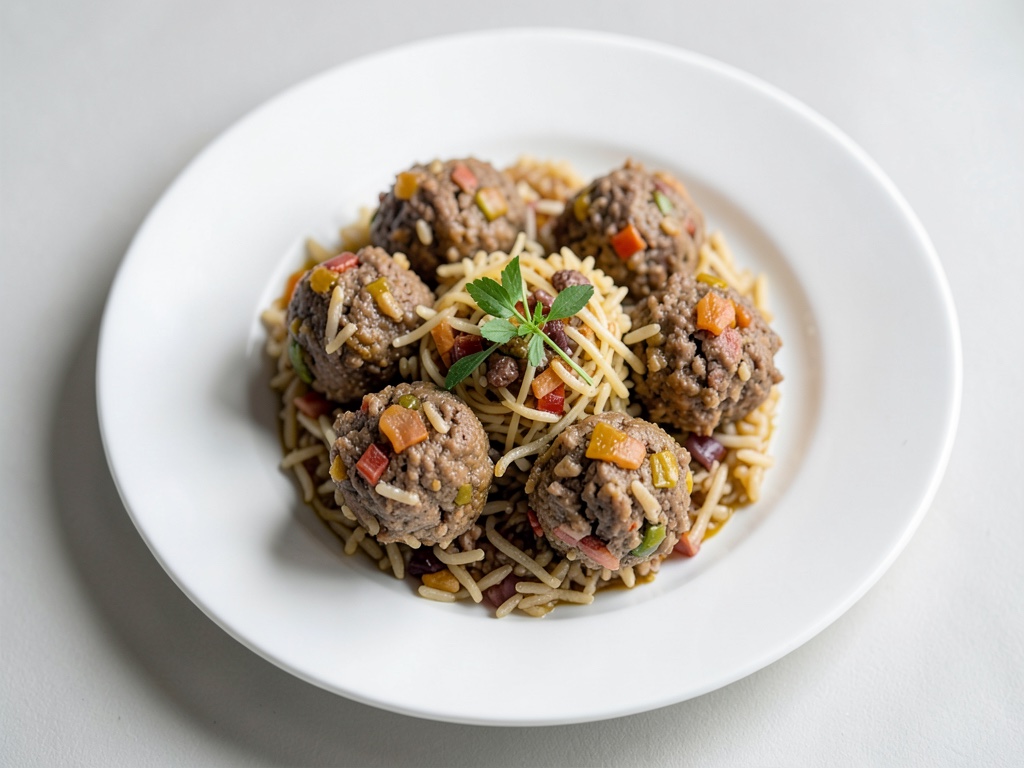 Albóndigas de arroz y carne sabrosas